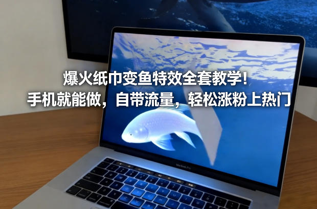 爆火纸巾变鱼特效全套教学!手机就能做,自带流量,轻松涨粉上热门-精品虚拟资源库