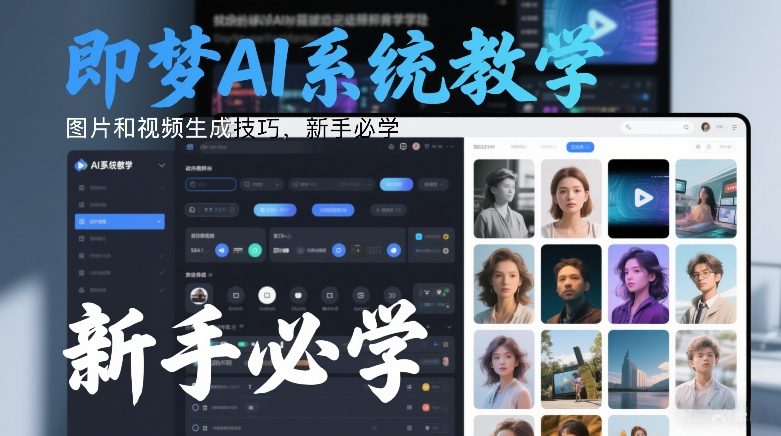 即梦AI系统教学,图片和视频生成技巧,新手必学-精品虚拟资源库