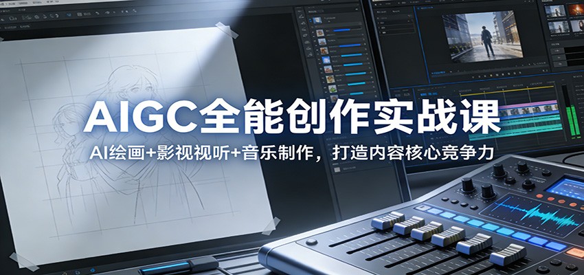 AIGC全能创作实战课：AI绘画+影视视听+音乐制作，打造内容核心竞争力-精品虚拟资源库