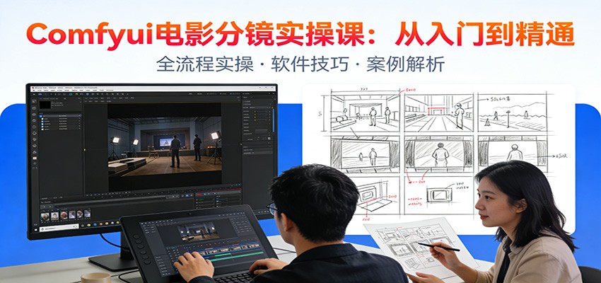 ComfyUI电影分镜实操课：分镜一致性，全流程AI视频制作，零基础也能做专业分镜-精品虚拟资源库