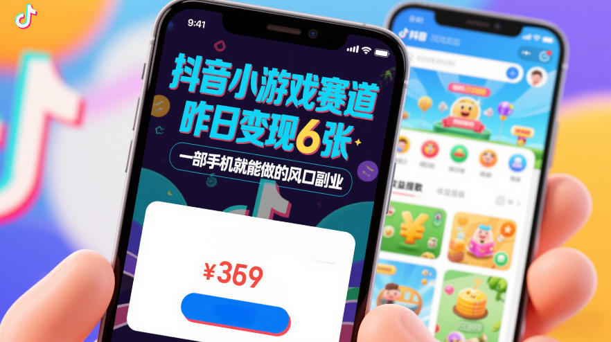 抖音小游戏赛道，昨日变现600+，零基础一部手机就能做的风口副业【揭秘】-精品虚拟资源库