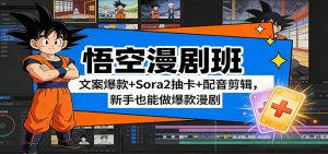 悟空漫剧班：文案爆款+Sora2抽卡+配音剪辑，新手也能做爆款漫剧-精品虚拟资源库