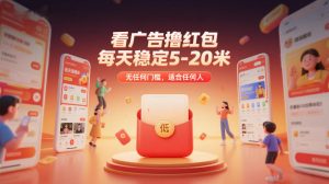 看广告撸红包，每天稳定5-20米，无任何门槛，适合任何人-精品虚拟资源库
