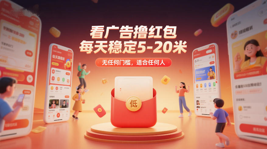 看广告撸红包,每天稳定5-20米,无任何门槛,适合任何人-精品虚拟资源库