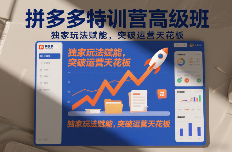 拼多多特训营高阶班，独家玩法赋能，突破运营天花板(更新26年2月)-精品虚拟资源库