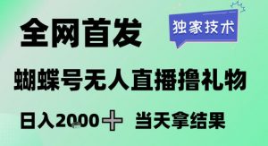 2026最新蝴蝶号无人直播掘金,独家技术,全网首发小白做了一个月收益3W,长期稳定可做【揭秘】-精品虚拟资源库