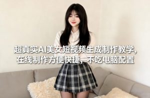 超真实AI美女短视频生成制作教学，在线制作方便快捷，不吃电脑配置，快速起号涨粉-精品虚拟资源库