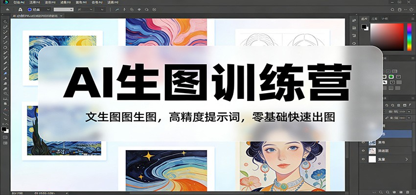 AI生图训练营：文生图图生图，高精度提示词，零基础快速出图-精品虚拟资源库