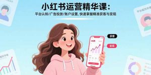 小红书运营精华课-更新：平台认知/广告投放/账户设置,快速掌握精准获客与变现-精品虚拟资源库