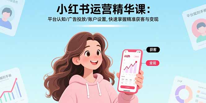 小红书运营精华课-更新：平台认知/广告投放/账户设置,快速掌握精准获客与变现-精品虚拟资源库