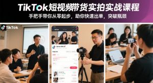 TikTok短视频带货实拍实战课程，手把手带你从零起步，助你快速出单，突破瓶颈-精品虚拟资源库