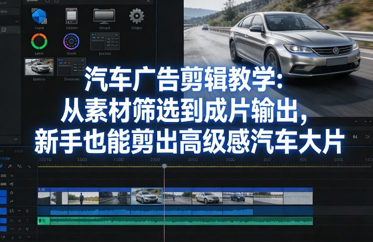 汽车广告剪辑教学：从素材筛选到成片输出，新手也能剪出高级感汽车大片-精品虚拟资源库