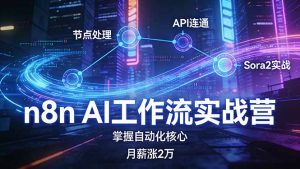 n8n AI工作流实战营,节点处理+API连通+Sora2实战,掌握自动化核心月薪涨2万-精品虚拟资源库