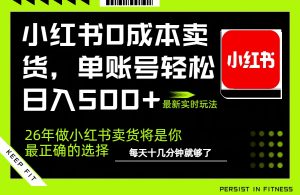小红书0成本AI卖货，单账号轻松日入500+，完全托管AI，可矩阵放大-精品虚拟资源库
