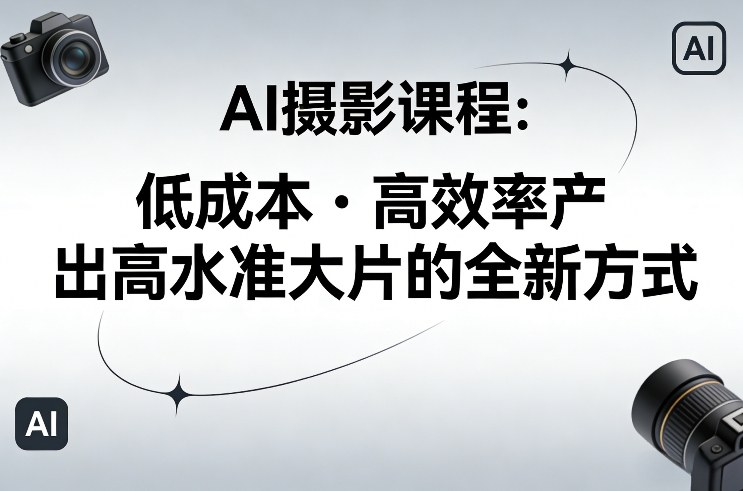 AI摄影课程，低成本高效率产出高水准大片的全新方式-精品虚拟资源库