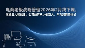 电商老板战略管理2026年2月线下课，掌握三大智能体，公司如何从小做到大，年利润翻倍增长-精品虚拟资源库