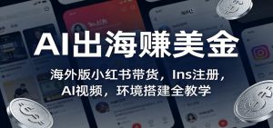 AI出海赚美金：海外版小红书带货，Ins注册，AI视频，环境搭建全教学-精品虚拟资源库