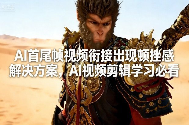 AI首尾帧视频衔接出现顿挫感解决方案，AI视频剪辑学习必看-精品虚拟资源库