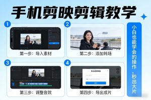 手机剪映剪辑教学，小白也能学会的操作，秒出大片-精品虚拟资源库