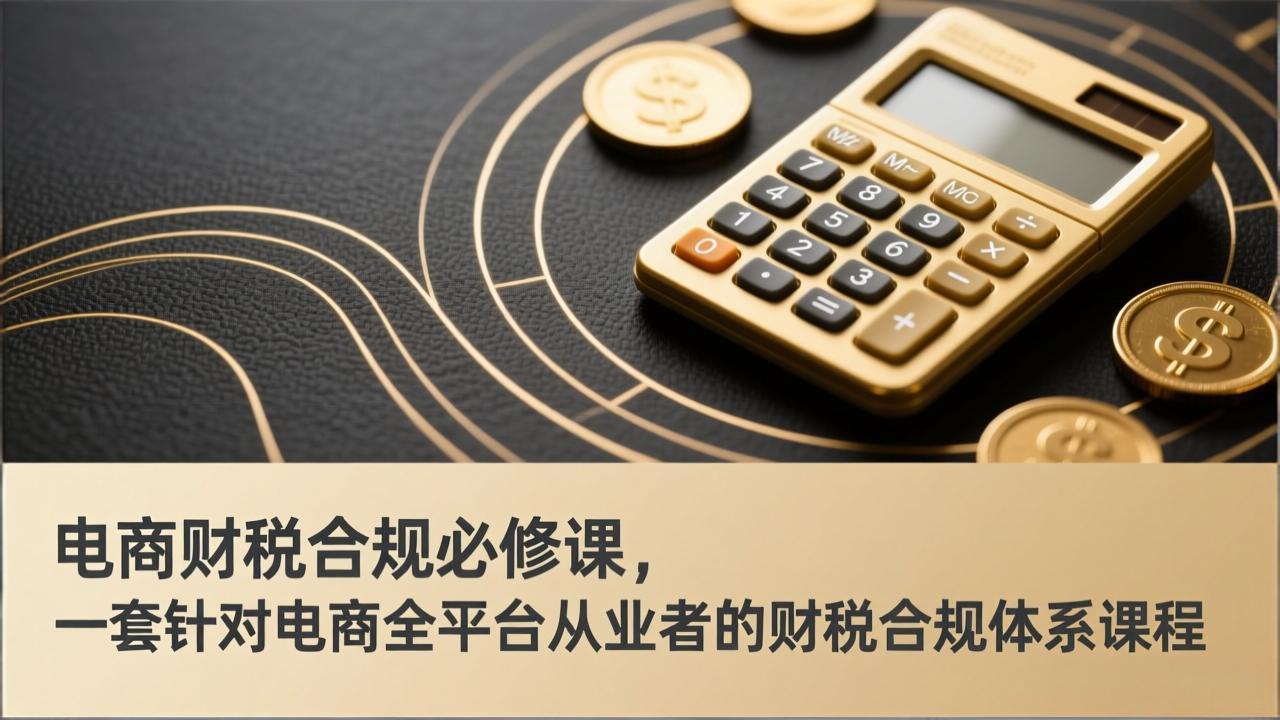 电商财税合规必修课，是一套针对电商全平台从业者的财税合规体系课程-精品虚拟资源库