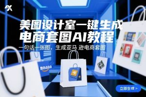 美图设计室一键生成电商套图AI教程，一句话一张图，生成亚马逊电商套图-精品虚拟资源库