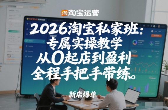 2026淘宝私家班:专属实操教学,从0起店到盈利,全程手把手带练(更新)-精品虚拟资源库