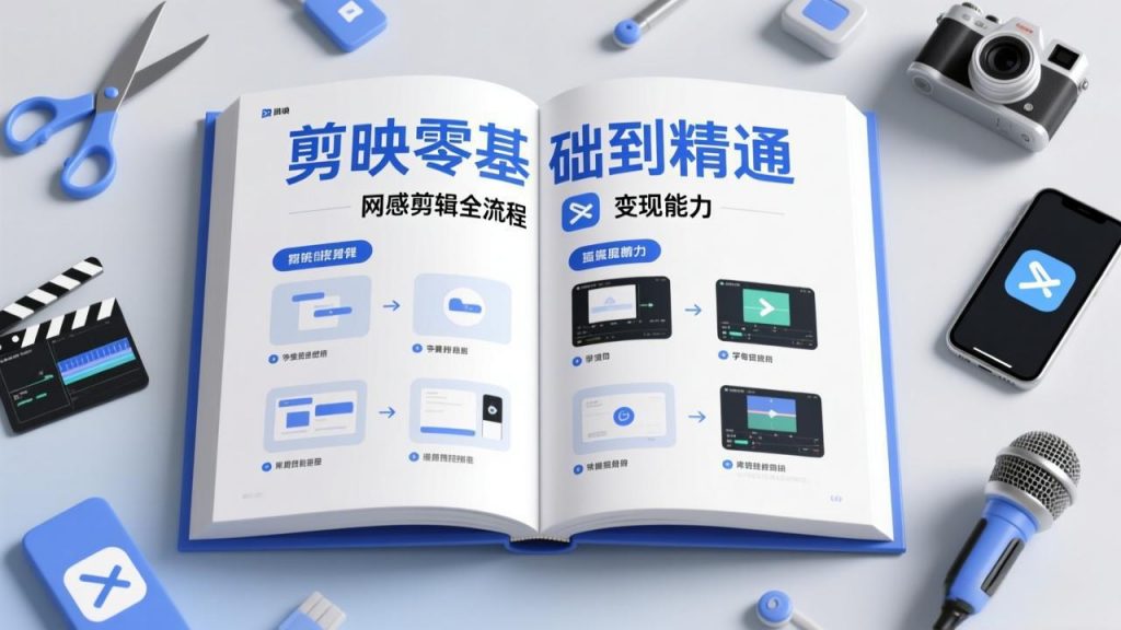 剪映零基础也能快速上手,从入门到精通掌握网感剪辑全流程,掌握能直接变现的剪辑能力-精品虚拟资源库