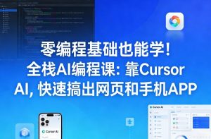 零编程基础也能学!全栈AI编程课:靠Cursor AI,快速搞出网页和手机APP-精品虚拟资源库