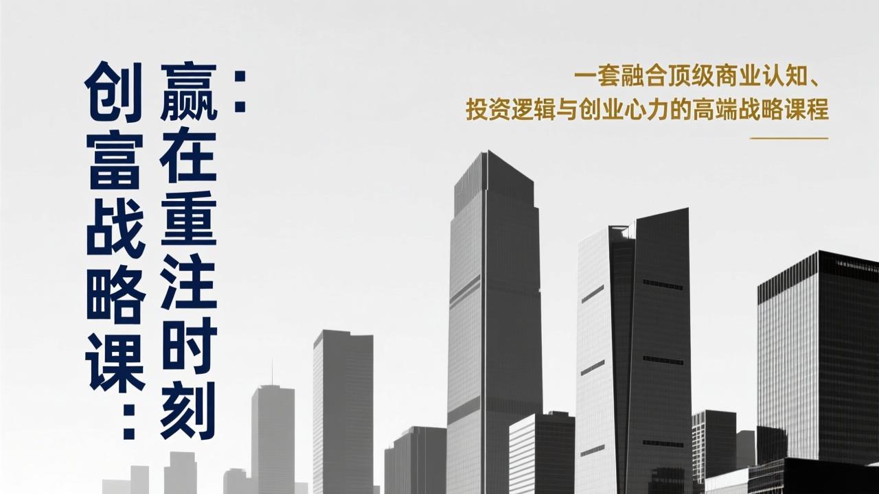《创富战略课：赢在重注时刻》一套融合顶级商业认知、投资逻辑与创业心力的高端战略课程-精品虚拟资源库