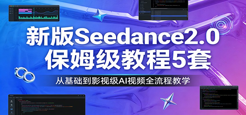 新版Seedance2.0保姆级教程5套:从基础到影视级AI视频全流程教学-精品虚拟资源库