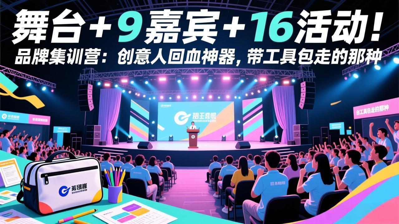 舞台 + 9 嘉宾 + 16 活动!品牌集训营:创意人回血神器,带工具包走的那种-精品虚拟资源库