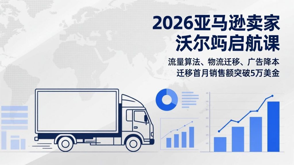 2026亚马逊卖家沃尔玛启航课，流量算法、物流迁移、广告降本，迁移首月销售额突破5万美金-精品虚拟资源库