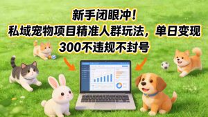 新手闭眼冲！私域宠物项目精准人群玩法，单日变现3张不违规不封号-精品虚拟资源库