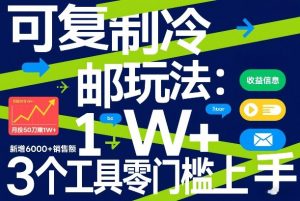 可复制冷邮件玩法:月投50刀賺1W+,新增6000+销售额,3个工具零门槛上手-精品虚拟资源库
