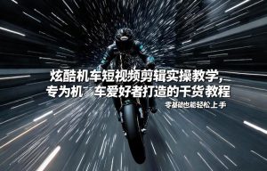 炫酷机车短视频剪辑实操教学，专为机车爱好者打造的干货教程，零基础也能轻松上手-精品虚拟资源库