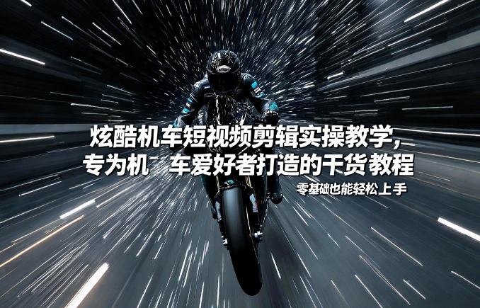 炫酷机车短视频剪辑实操教学，专为机车爱好者打造的干货教程，零基础也能轻松上手-精品虚拟资源库