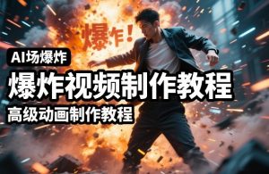 AI场景爆炸视频制作教程，利用人物实拍视频制作出高级的动画特效-精品虚拟资源库
