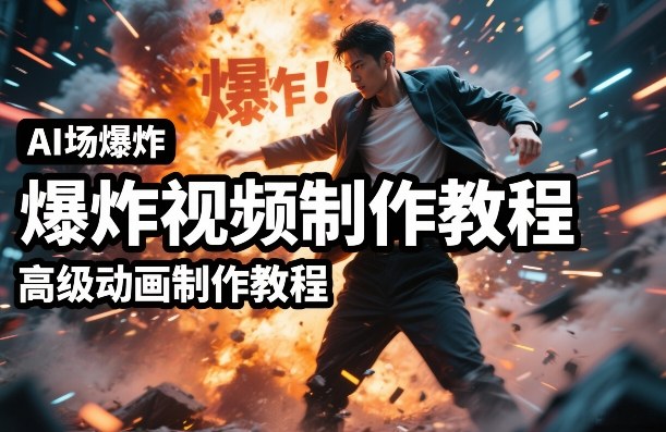 AI场景爆炸视频制作教程,利用人物实拍视频制作出高级的动画特效-精品虚拟资源库