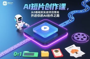 AI短片创作课,从0基础到实战项目落地,开启你的AI创作之路(更新)-精品虚拟资源库