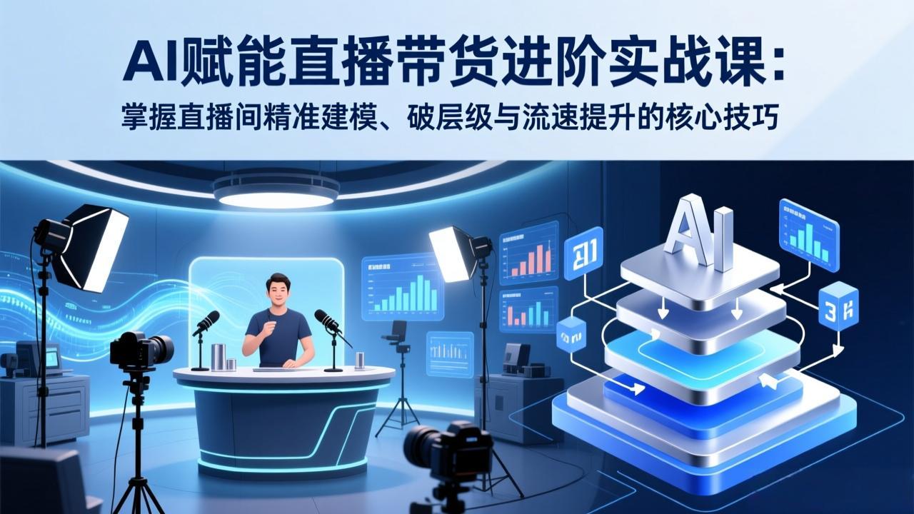 AI赋能直播带货进阶实战课：掌握直播间精准建模、破层级与流速提升的核心技巧-精品虚拟资源库