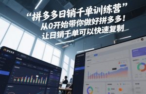拼多多日销千单训练营,从0开始带你做好拼多多,让日销千单可以快速复制(更新26年2月)-精品虚拟资源库