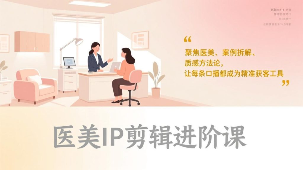 医美IP剪辑进阶课，聚焦医美、案例拆解、质感方法论，让每条口播都成为精准获客工具-精品虚拟资源库
