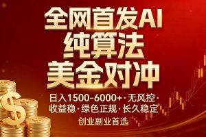 全网首发项目！AI美金算法对冲，日入2000-6000+，稳定长效0风险，彻底告别996，创业、副业逆...-精品虚拟资源库