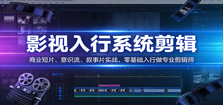 影视系统剪辑，商业短片、意识流、叙事片实战，零基础入行做专业剪辑师-精品虚拟资源库