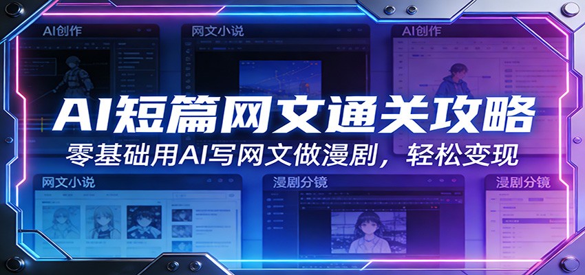 AI短篇网文通关攻略:零基础用AI写网文做漫剧,轻松变现-精品虚拟资源库