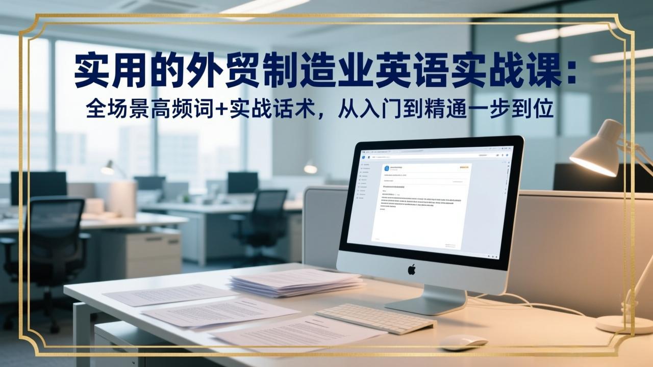 实用的外贸制造业英语实战课:全场景高频词+实战话术,从入门到精通一步到位-精品虚拟资源库