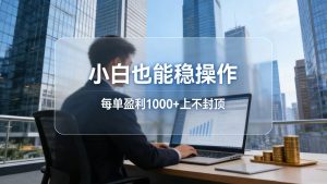 2026新项目，小白也能稳操作，每单盈利1000+上不封顶-精品虚拟资源库