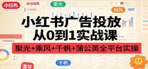 小红书广告投放从0到1实战课:聚光+乘风+千帆+蒲公英全平台实操-精品虚拟资源库