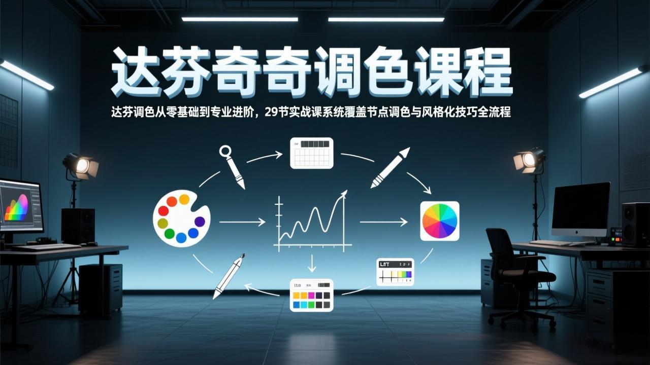 达芬奇调色从零基础到专业进阶,29节实战课系统覆盖节点调色与风格化技巧全流程-精品虚拟资源库