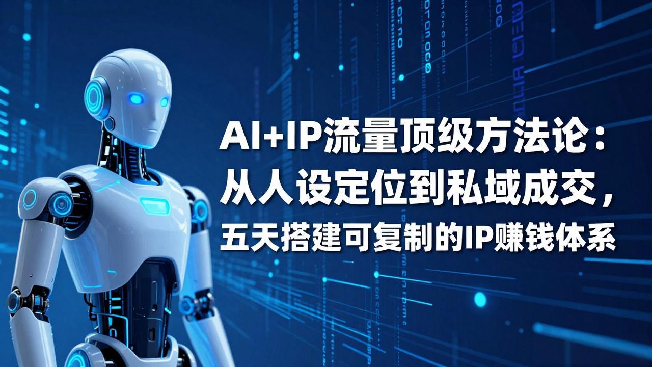 AI+IP顶级方法论：从人设定位到私域成交，五天搭建可复制的IP赚钱体系-精品虚拟资源库